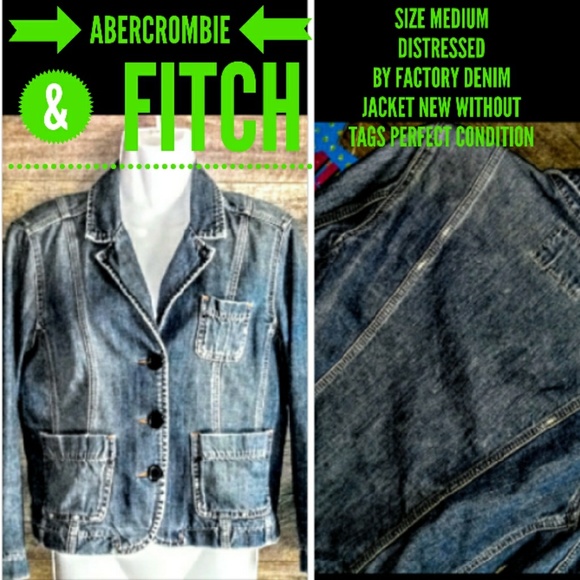 Abercrombie & Fitch Jackets & Blazers - Abercrombie & Fitch Distress Denim Jacket Size M